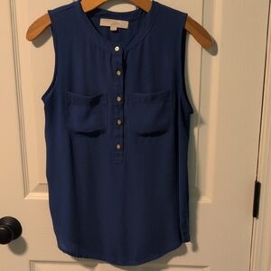 Loft Blue Sleeveless Shirt